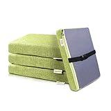 M Mute Touch 4PCS Linen Soft Foam Seat Cushion | 14x10x2 Inches Bar Stool Cushions Square | Thickened Recliner Cushion | Chair Cushion with Removable Cover (Green)