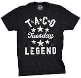 Mens Taco Tuesday Legend T Shirt Funny Dinner Tee for Guys Funny T Shirts Cinco De Mayo Apparel for Men Cool Food Short Sleeve Novelty Tees for Guys Black XXL