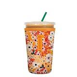 Sok It Java Sok Iced Coffee & Cold Soda Insulated Neoprene Cup Sleeve (Sunkissed Garden, Medium: 22-28oz)