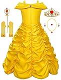 knemmy Princess Costume Dresses for Girls Costumes Halloween Cosplay Birthday Outfit Yellow