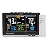 La Crosse Technology Advanced Weather Station with Full-Color LCD & Atomic Time - Monitor Indoor/Outdoor Conditions with Temperature Alerts and Humidity Readings with Transmission Range of 300 Feet