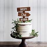 Party to Be Rustic Birthday Cake Topper for Dad in Wood Best Dad Ever Father's Day Cake Decoration