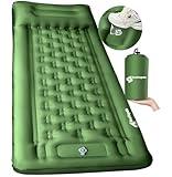 Realtopdo Sleeping Pad for Camping Extra Thick 5'' - Camping Sleeping Mat with Pillow, Self Inflating Camping Pad Built-in Foot Pump, Inflatable Mattress Camping Backpacking Hiking Traveling (Green)