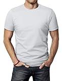 H2H Mens Easy Way Item for Everyday Blend Round Neck Basic Tee Shirt White US 3XL/Asia 4XL (CMTTS0198)