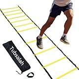 Tubsalah 20ft Adjustable Agility Ladder with Carry Bag – Football Training Equipment & Speed Ladder for Soccer, Basketball – Agility Training Equipment for Footwork Drills