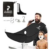 M. A. C.® Premium Beard Apron Bib Cape Set Beard Hair Catcher for Men Shaving & Trimming Non-Stick Beard Cape Grooming Cloth Waterproof - Comb Scissor and Travel Bag Grooming Gifts for Husband Dad