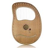 Flying Melody“OW”16-String Wooden Lyre Harp,Mahogany Wood String Instrument with Carry Bag,Tuning Wrench,Cleaning Cloth and backup 16 Strings,Christmas Gift Idea