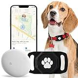 Smart Pet Tracker for Collar - Dog Tracker Pet Location Tracker with Holder, No Monthly Fee, Compatible with Apple Airtag Find My (iOS Only), Anti-Lost Tracking Device for Pets, Luggage, Bag Straps