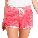 Hello Mello Dyes The Limit Soft Lounge Shorts 2.0 Womens Lightweight Pajama Bottoms with Side Pockets & Subtle Piping - Coral, Medium/Large