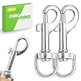 CeroDimo 2 Pcs Swivel Eye Snap Hook, 3.5 Inch Single Ended Swivel, Scuba Bolt Snap, Leash Clips for Dog, Key, Pet Feed Buckets, Flag Pole Rope, Camera Strap and More