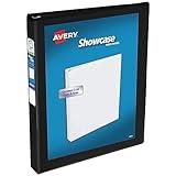 Avery Economy Showcase View 3 Ring Binder, 1 Inch Slant Rings, 1 Black Binder (19600)