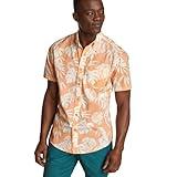 Eddie Bauer Men's Baja Short-Sleeve Shirt-Print, Peach