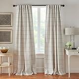 Elrene Home Fashions Brighton Windowpane Plaid Blackout Window Curtain, Living Room and Bedroom Drape with Back Tab and Rod Pocket Tabs, 52"x108", Gray, 1 Panel
