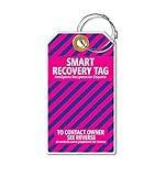 Dynotag® Web Enabled Smart ID Tag, PROTAGZ™ Series MEGA Size Luggage Tag w. Double Steel Loops with DynoIQ™ & Lifetime Recovery Service (GrapeSoda)