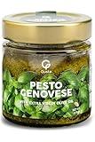 Gusta Pesto Sauce - Home Made Style Fresh Basil Pesto - Creamy Pesto Made with Italian Fresh Basil, Cheese & Nuts - Delicious & Authentic Pasta Sauce and Spread - 6.35 oz Glass Jar