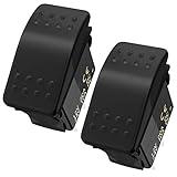 Joinfworld Rocker Switch 12V Marine Boat 2 Pin Rocker Switch 20A SPST On Off Toggle Switch Waterproof 12 Volt Switch for Automotive Car UTV ATV