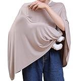 Seejoy Multi-use Nursing Cover for Breastfeeding, 360°Full Coverage Nursing Poncho, Rayon Soft & Breathable Breastfeeding Cover up (Smooth Rayon, Warm Taupe)
