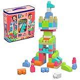 MEGA BLOKS First Builders Toddler Blocks Toys Set, Big Building Bag with 80 Pieces and Storage, Red, Ages 1+ Years