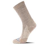 FITS Light Rugged Crew, Merino Wool Sock for Men and Women - Whole Foot Comfort, Ultimate Softness, Breathable, Odor Resistant, Hiking Socks, Made in USA, Light Brown, XX-Large