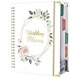 Wedding Planner & Organizer - Wedding Planner Book and Organizer for the Bride, Wedding Planning Book with 5 Tabbed Sections, 9" x 11.9", Hardcover with Metal Corner + 5 Inner Pockets + Elastic Closure - Romantic Floral