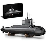 Strategic Nuclear Submarine Building Toy Set with Lights, WW2 Military Battleship Army War Vehicles Historical Collection Model, Gifts for 10, 12, 14, 16+ Year Old Kid, Teens, Adults Home Office Decor