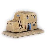 Incienso de Santa Fe - Casa de Adobe Natural Wood Incense Burner, Includes 20 Piñon Incense Bricks - Made in The USA