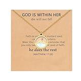 ZEATHAN Mustard Seed Necklace for Women Inspirational Religious First Communion Confirmation Baptism Christian Gifts for Women Graduation Birthday Gifts for Her