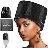 Hair Steamer for Natural Hair Home Use w/10-level Heats Up Quickly, Heat Cap for Deep Conditioning - Thermal Heat Cap for Black Hair, Great for Deep Conditioner (Black)