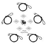 LORADAR 5Pack Laptop Cable Lock Hardware Security Cable Lock Anti Theft 5Keys 6.7Ft Compatible for Laptops, iMac,Out Door TV,Mac Mini,& Other Devices Longer Cable (keyed Alike)