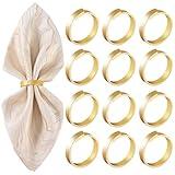 APTWOW Gold Napkin Rings Set of 12- Roundness Metal Gold Napkin Holder, Fall Thanksgiving Christmas Napkin Rings for Table Decor, Wedding, Banquet, Valentines Easter