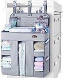 HHZ XL Hanging Diaper Caddy Organizer –Sturdy and Durable Baby Organizer – Diaper Stacker for Changing Table, Crib, Playard or Wall & Nursery Organization – Newborn Baby Essentials