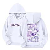 DOPOCQ Oversized Hoodies Long Sleeve Hooded Anime Print Sweatshirt Girls Boys Novelty Y2K Preppy Clothes