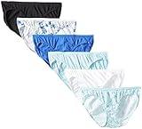 Fruit of the Loom womens Tag Free Cotton Panties bikini underwear, 6 Pack - Assorted Colors, US