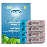 Biolusen Travel Floss Picks Case Family Pack Double Line Floss Sticks for Adults Mint Flavors Twice as Effective Clean for Teeth 8Reusable Tooth Floss Picks Cases Easy to Carry