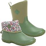 Muck Boot Muckster ll Mid-Height Women's Rubber Garden Boots, Green w/ Floral Print Lining, 8 B US