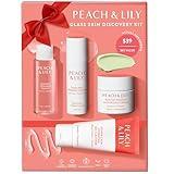 Peach & Lily - Glass Skin Discovery Kit (4 Products) - Cleanser, Essence, Serum, & Cream - Facial Skincare Set - Acne Routine - Trial & Travel Size - Vegan, Gluten Free, & Cruelty Free - Korean Beauty