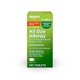 Amazon Basic Care All Day Allergy, Cetirizine Hydrochloride Tablets, Antihistamine, 10 mg, 365 Count (Packaging may vary)