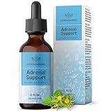 HERBAMAMA Adrenal Support Drops - Pure Ashwagandha and Rhodiola Rosea Adrenal Extracts for Vegan Energy Support - Alcohol & Sugar-Free, 28-Day Supply