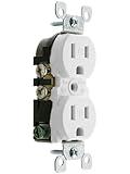 Leviton T5320-W Straight Blade Tamper Resistant Duplex Receptacle, 125 V, 15 A, 2 Pole, 3 Wire, 1 Pack, White