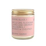 Anecdote Candles ‘Bonfire Blaze' Coconut Soy Wax Candle Jar | Premium Hand Poured & Long Burning | Whiskey & Chestnut Scent | Phthalate-Free | for Home, Office, Gift - 7.8 Oz