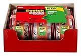 Scotch Tough Grip Moving Packaging Tape, 1.88"x 22.2 yd, Designed for Moving and Packing, Stays Strong for Tough Jobs, 1.5" Core, Clear, 6 Dispensered Rolls (150-6)