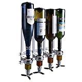 4 Bottle Wall Mounted Liquor Dispenser Bar Butler Bracket Solo Optic Spirit Wine Beer Alcohol Bottle Beverage Stand Revolving Nozzle Drinkware Set