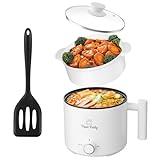 Food Party Hot Pot Electric Pot for Cooking Ramen Cooker 1.8L College Dorm Room Essentials Mini Hotpot Shabu Shabu Pot 110V Noodle Cooker Non Stick