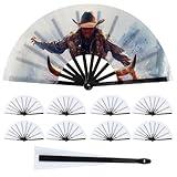 Joyclub 10 Pack Sublimation Fans Folding Fan Blank Bulk Clack Popping Fans for Line Dance Chinese Kung Fu Tai Chi Party Disco