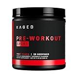 Kaged Sport Pre Workout Powder for Men & Women, Fruit Punch, Sport Certified, 188mg Caffeine, Nitric Oxide Supplement, Beta Alanine for Energy, Weightlifting, Cardio Endurance & Strength, 20 Servings