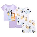 Bluey unisex-child 4-Piece Snug-fit Cotton Pajama Set, Soft & Cute for Kids, HAPPY BLUEY BINGO, 6