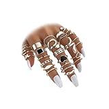 IFKM 27 Pcs Silver Knuckle Rings Set For Women Vintage Stackable Joint Finger Midi Rings Dainty Cubic Zirconia Crystal Simple Twist Hollow Cute Rings Pack Jewelry Gift