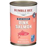 Bumble Bee Canned Pink Salmon, 14.75 oz Can - Premium Wild Caught Salmon with Skin & Bones - 18g Protein per Serving - MSC Certified Sustainable Seafood, Non-GMO, Gluten Free, Kosher