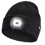 Etsfmoa Unisex Beanie with The Light Gifts for Men Dad Father USB Rechargeable Caps Black