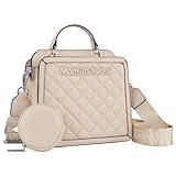 Montana West Mini Tote Purse Quilted Top Handle Purses for Women Structured Satchel Crossbody Bags Shoulder Handbag MWC-332TN